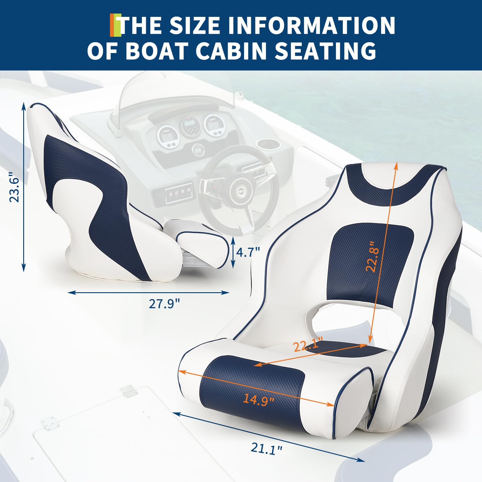 Boat seat size and dimensions for cabin seating