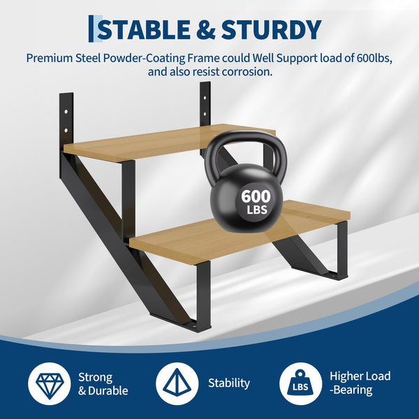 Triangular design supports 600 lbs