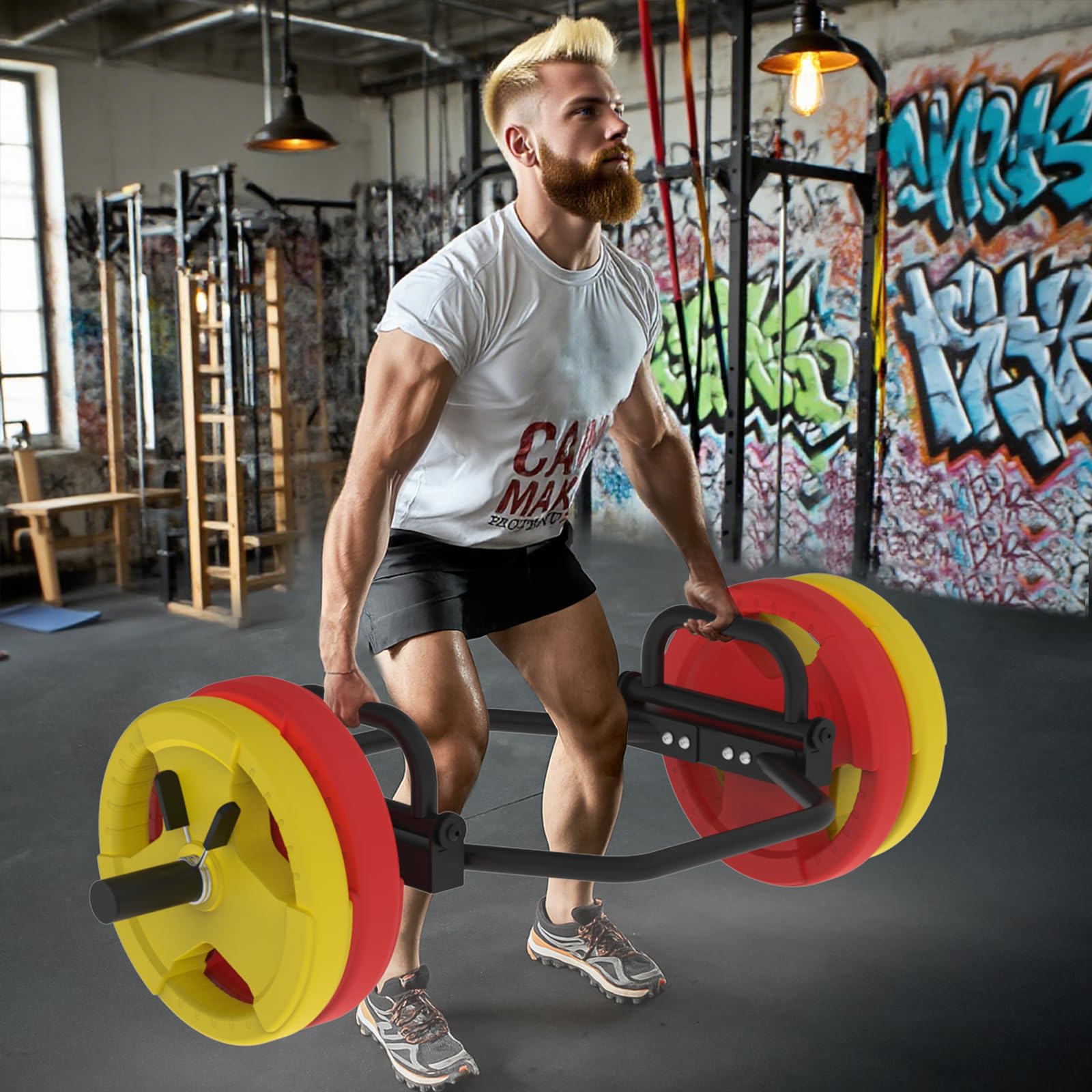 Garvee hex trap bar used for strength training in gym
