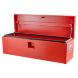 Garvee Truck Bed Tool Box Heavy Duty Steel Toolbox with Hydraulic-Assisted Lid, Drill-Proof Lock, Universal Mount for Pickup Trucks, Black, Large Size - Red