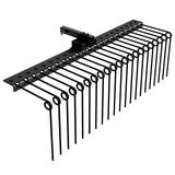Garvee 48 in Durable Pine Straw Rake Steel Spring Landscape Rake Fits 2 in Receiver for Lawn Tractors or ATV/UTV, Black