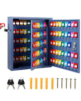 Garvee 150 Keys Cabinet Organizer Wall Mount Steel Key Lock Box with 2 Keys for Hotel Valet Office Car Key Management Heavy Duty Blue