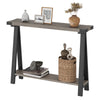Garvee Farmhouse Console Table, 43.3" Entryway Table with Storage, 2 Tier Sofa Table with Metal Frame and MDF, Behind Couch Table for Living Room, Hallway, Entryway-Grey