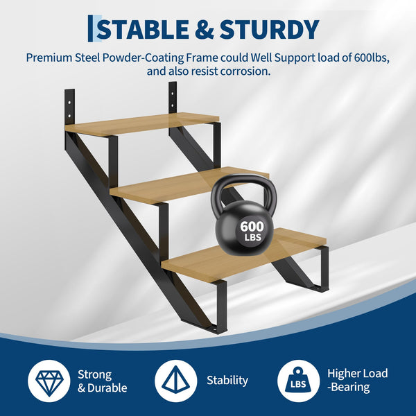 Triangular design supports 600 lbs