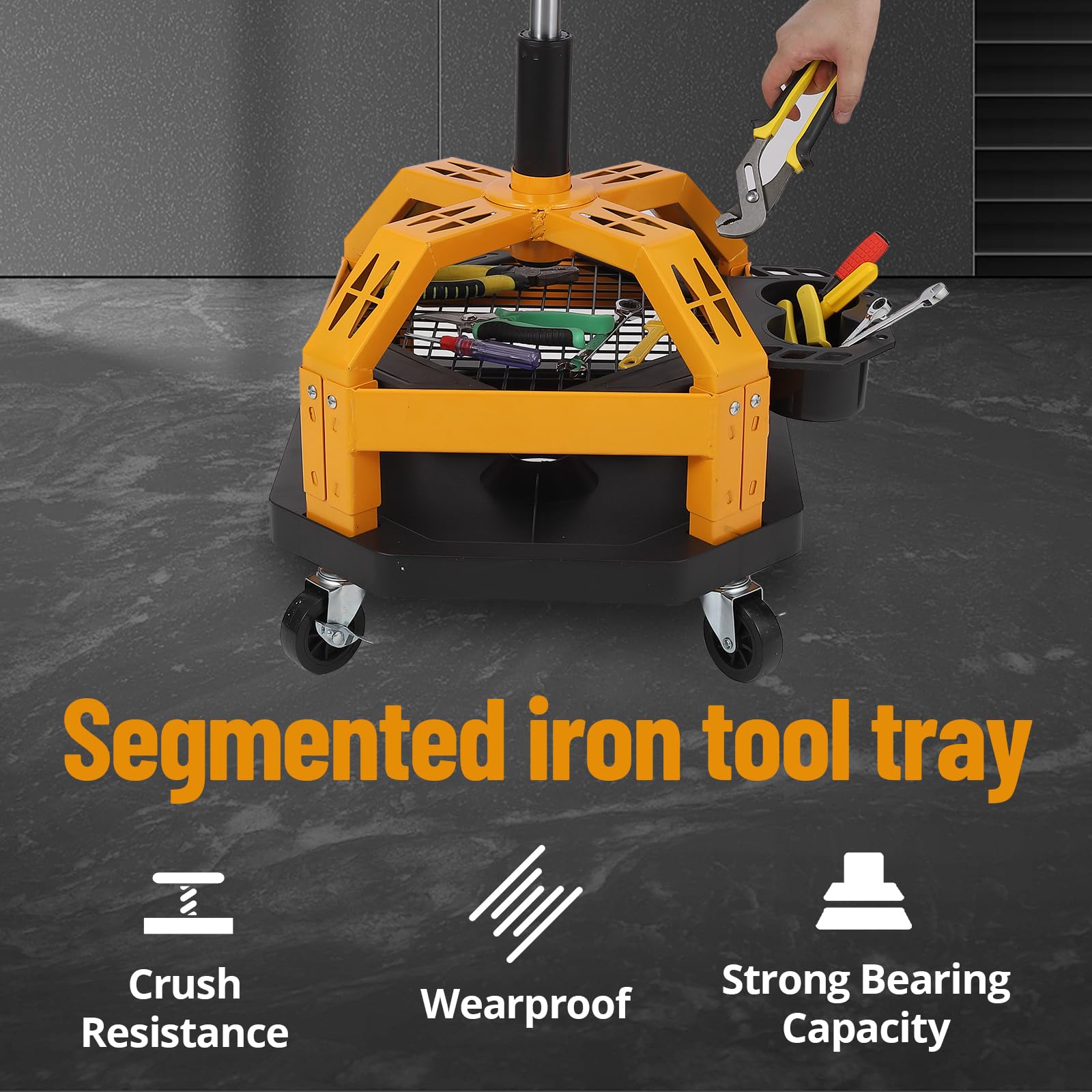High-storage tool tray keeps tools within reach