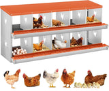 Garvee Chicken Nesting Box 10 Compartments Two-Tier Steel Egg Laying Box Large Vented Holes Wall Mounting