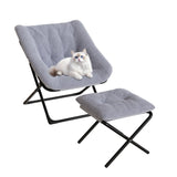 Garvee Comfy Chair Oversized Faux Fur Foldable Lounge Chair Adults X-Large Grey - Grey