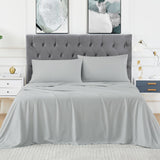 Garvee Bamboo Sheet Set King Size, Luxury Soft Breathable Sheets, 16 Inch Deep Pocket, Cool for Hot Sleepers - Light Grey