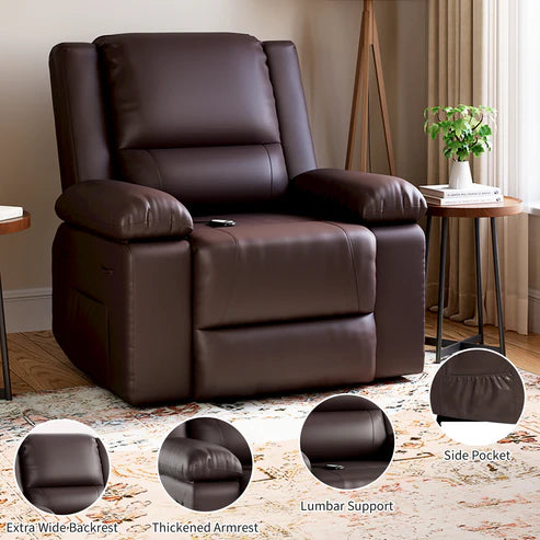 Garvee PU Leather Power Lift Recliner Chair with Massage and Heat, 8-Point Vibration, Adjustable Back and Leg Support, Electric Lift Chair Designed for Mobility Aid Elderly Relaxation, Coffe