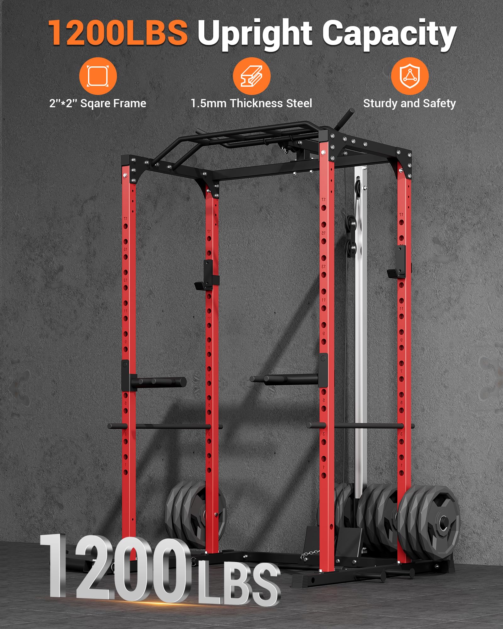 1200 lbs heavy-duty power cage frame