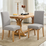 Garvee Dining Chairs Set of 2 Modern Fabric Upholstered Kitchen Chairs with Curved Backrest 265lbs Capacity Neutral Linen