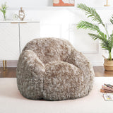 Garvee Faux Fur Bean Bag Chair for Adults, Soft Plush Living Room Beanbag Couch, 37" x 38" x 26", Fluffy White - Coffee