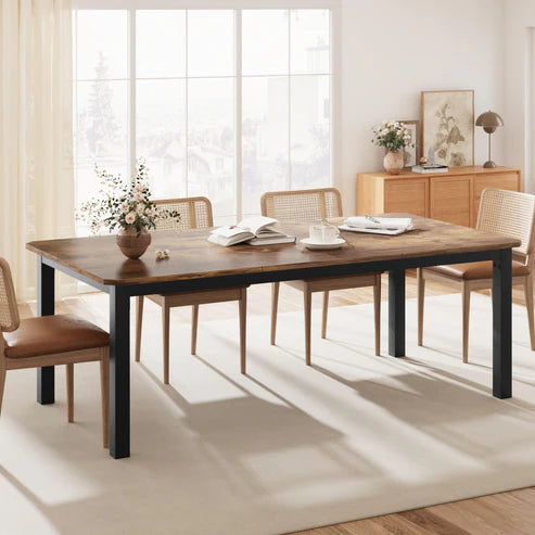 Garvee 78.7" Long Kitchen Table, Industrial Dining Table For 6~8 People, Wood Dining Table, Rectangle Dining Room Table For Dinner Or Meetings