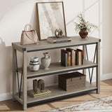 Garvee Farmhouse Entryway Table,47 Inch Narrow Long Console Table with Storage, 3 Tier Wood Console Table for Living Room, Behind Couch Table, Hallway Table for Foyer, Entryway Furniture-Grey - Grey