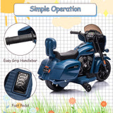 Garvee 6V Kids Motorcycle Indian Licensed Electric Motorbike With Training Wheels For Toddlers Navy - Navy