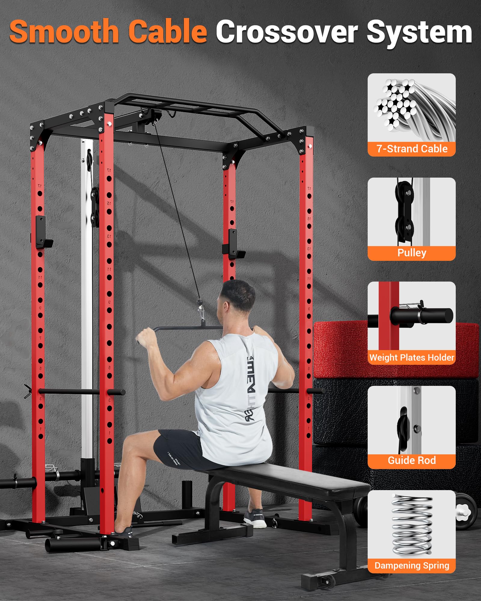 Smooth cable crossover system on power cage