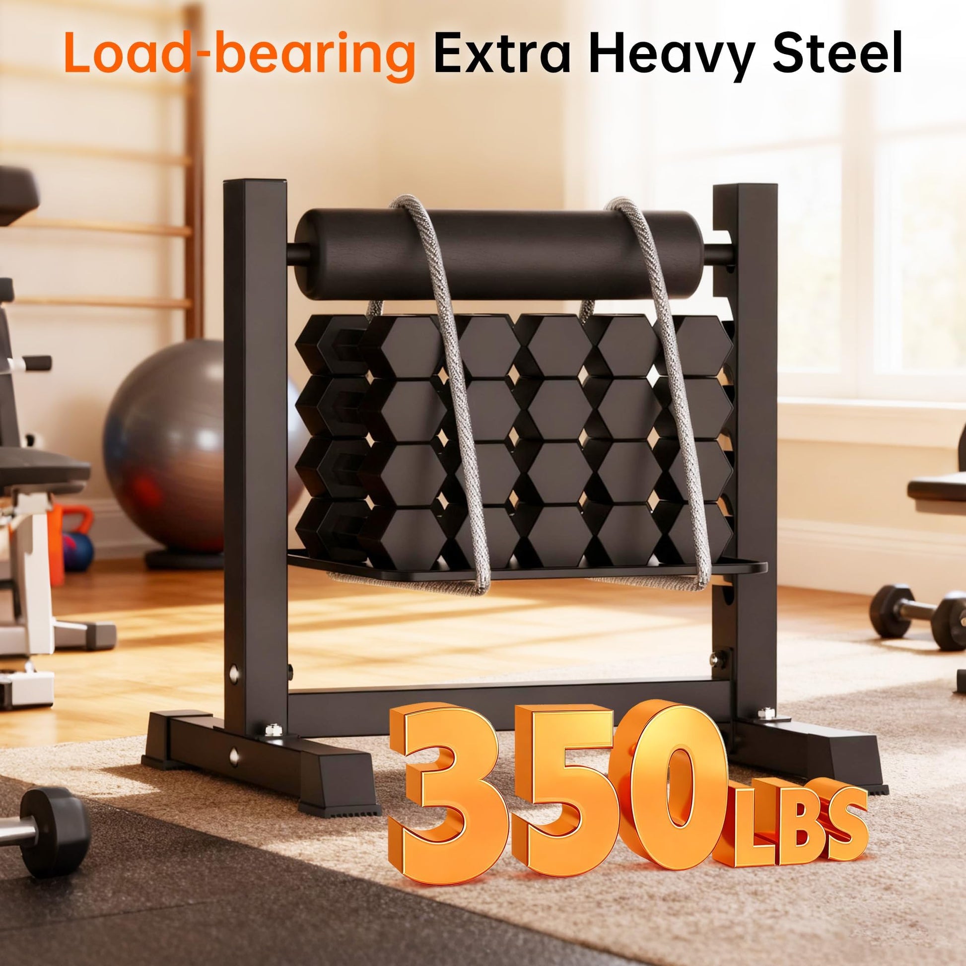 Heavy-duty steel squat stand with 350 lbs capacity