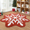 Garvee Snowfake Rug 3FT Christmas Rug Living Room Rug Machine Washable Non Slip Bedroom Decor Red Christmas Area Rug Small Kids Rug Soft Floor Mats Low Pile Stain Resistant Carpet 3'x3' Snow Flake