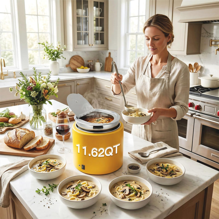 Garvee 11.6 QT commercial soup warmer with large capacity on display