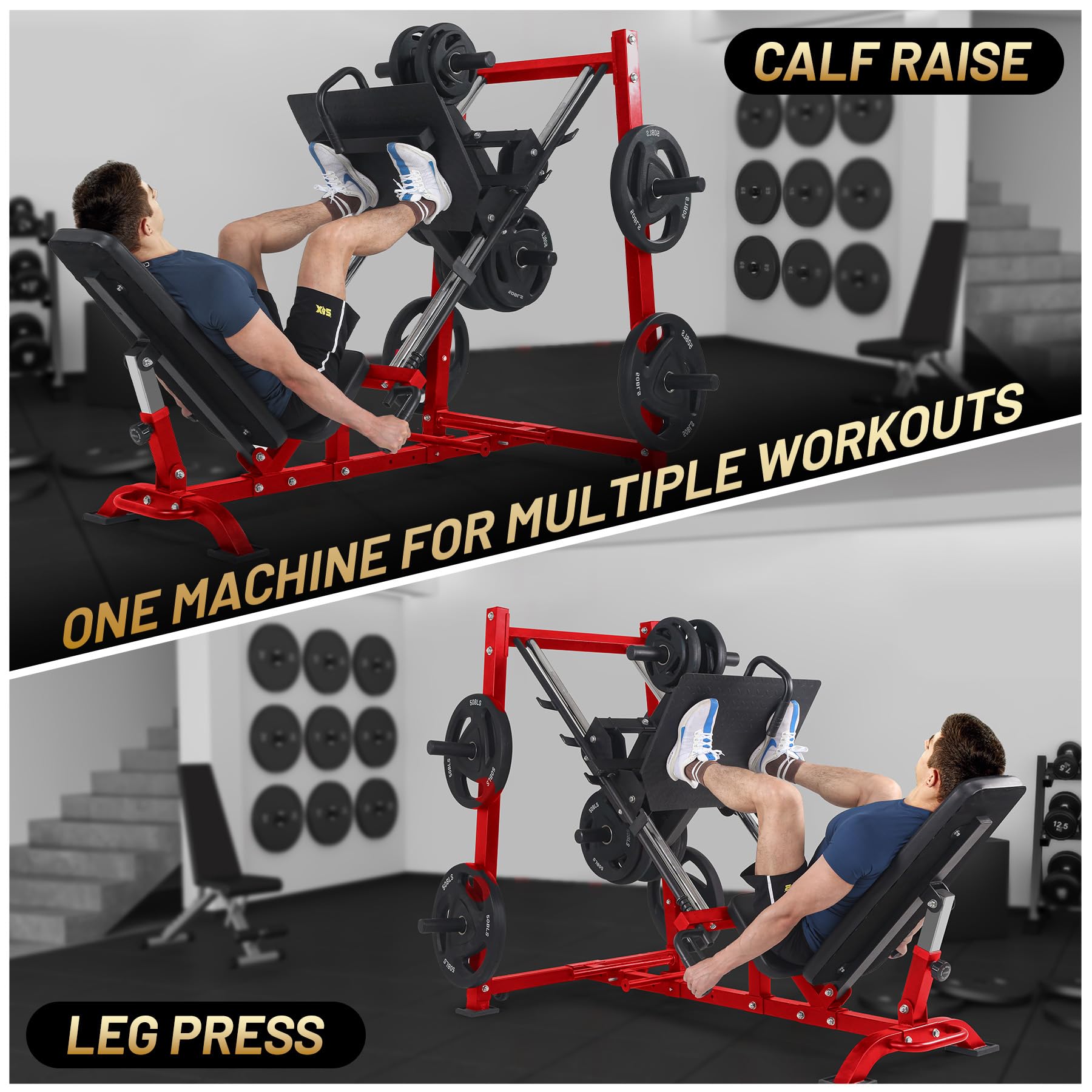 Garvee leg press and calf raise machine for dual lower-body training