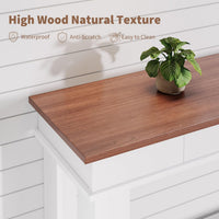 Garvee 54" Rustic Wood Console Table with 2 Drawers & Lower Shelf for Hallway Living Room Behind Couch, 54×14×30", Warm Wood