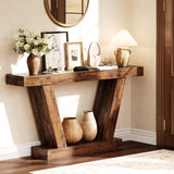 Garvee 63 in Long Console Table Wooden Sofa Narrow Entryway Table for Hallway Behind The Couch Accent Table Living Room Entrance Rustic Wood Finish