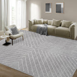 Garvee 8x10 Area Rug for Living Room Washable Rug Non Slip Large Bedroom Rug Stain Resistant Dining Room Throw Contemporary Accent Carpet Ultra Soft Modern for Home Decor Office, Grey - Grey