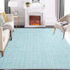 Garvee 5x7 Washable Rug Non Slip Modern Checkered Rug Soft Faux Wool Floor Carpet Indoor Contemporary Plaid Print Rug Non Shedding Throw Carpet for Bedroom Living Room Dining Room Office Teal