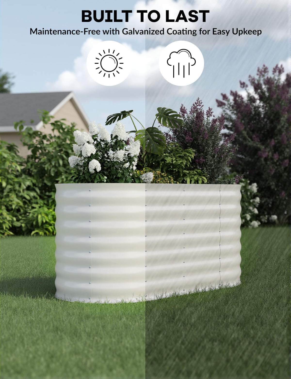 Garvee 2 Pcs Galvanized Raised Garden Bed, Beige, 4' X 2' X 2' galvanized metal construction