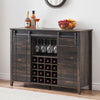 Garvee Farmhouse Coffee Bar Cabinet with Storage, 47’’ Wine Bar Cabinet with Sliding Barn Door, Buffet Sideboard Cabinet with 16 Bottle Wine Rack for Dining, Living Room, Dark Rustic Oak