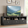 Garvee TV Stand for 75 Inch TV, Mid-Century Modern Entertainment Center with Storage Drawer, 70" TV Console with Open Shelves, Wood Media Console TV Cabinet for Living Room (Black)