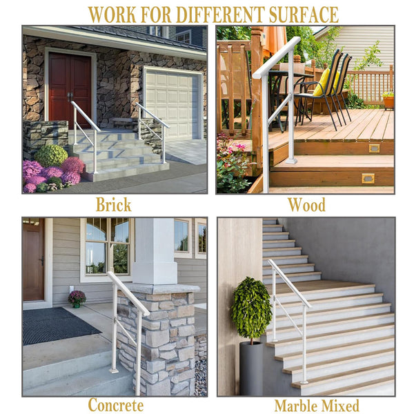 Garvee handrail adjustable height mechanism for 2 or 3 steps
