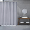 Garvee Shower Curtains White 72x84" Extra Long Fabric Waterproof Embossed Pattern Grey for Bathroom
