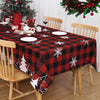Garvee Red and Black Plaid Tablecloth Christmas Tablecloths Washable Water-resistant Fabric Elegance Polyester Dinner Table Cloth for Xmas Parties Holiday Dinner Tabletop, Rectangle, 60"x 120", Red
