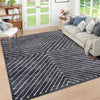 Garvee Bedroom Area Rug 5x7 Geometric Rug Machine Washable Living Room Area Rug Non Slip Stain Resistant Large Dining Room Throw Rug Ultra Soft Contemporary Carpet for Home Decor Office, Dark Grey