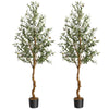 Garvee Artificial Olive Tree 6FT Tall Faux Silk with Natural Wood Trunk, Lifelike Fruits, PE Trunk, Adjustable Branches, Suitable for Home Office Decor