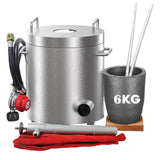 Garvee 18 lbs / 6 KG Propane Melting Furnace Kit - 2372°F Metal Foundry Furnace with Crucible and Tong, Large-Capacity Melter for Copper, Silver, Aluminum, and Gold, Ideal for Beginners - Silver