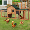 Garvee 80in Wooden Rabbit Hutch, Outdoor Chicken Coop, Bunny Hutch Guinea Pig Pet House Bunny Cage with Double Side Runs, Weatherproof Roof, Removable Tray, Ramps for Small Animals