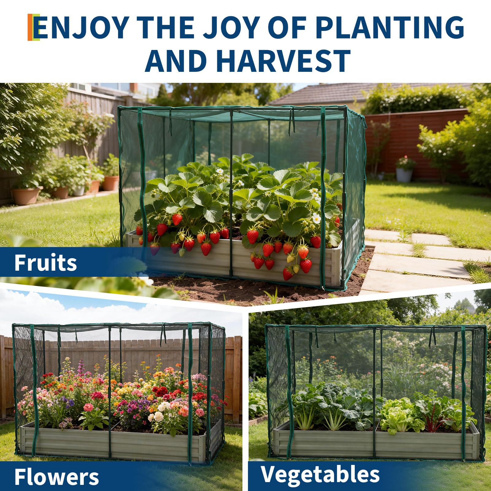 Raised garden bed suitable for fruits flowers and vegetables