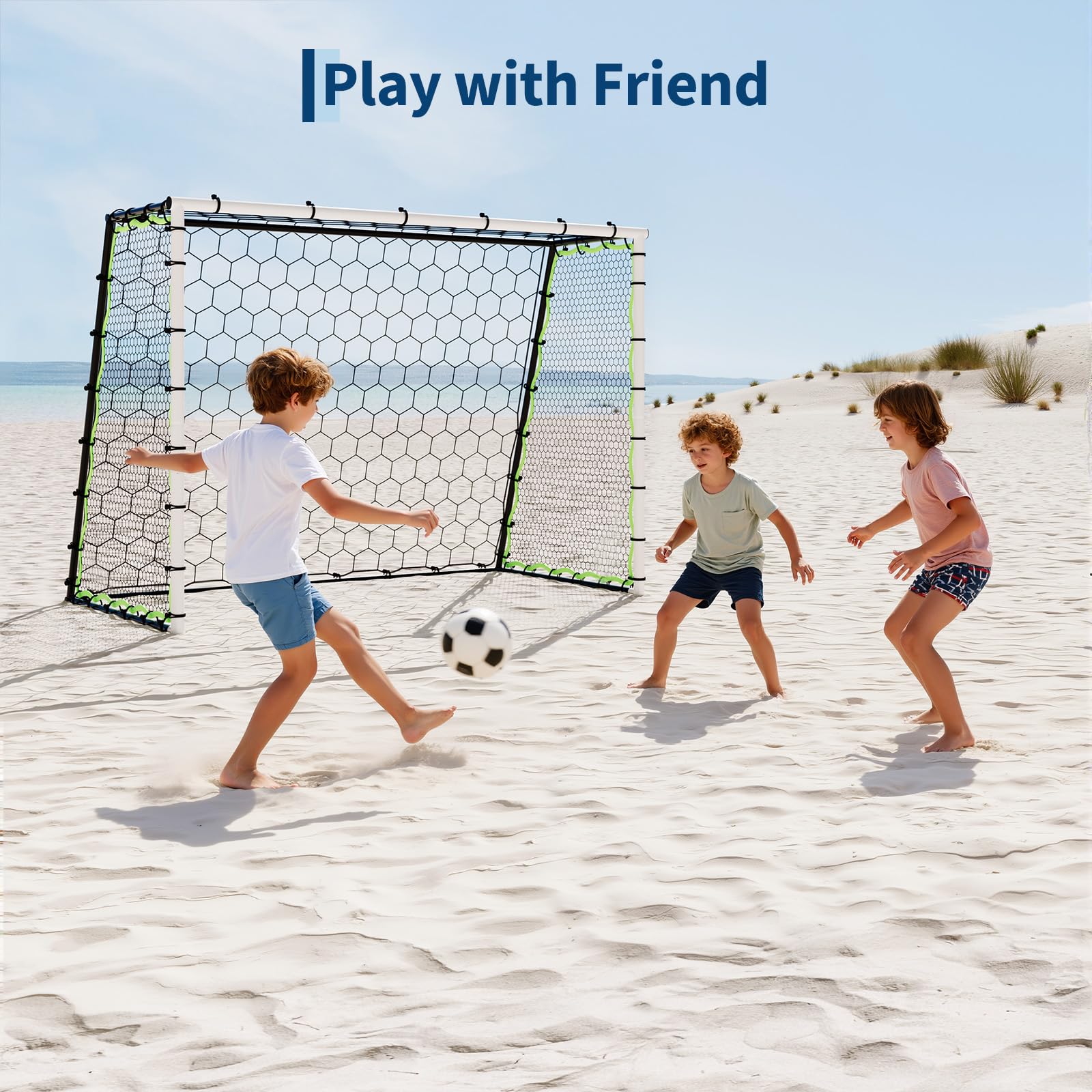 Soccer goal rebounder for kids and group practice