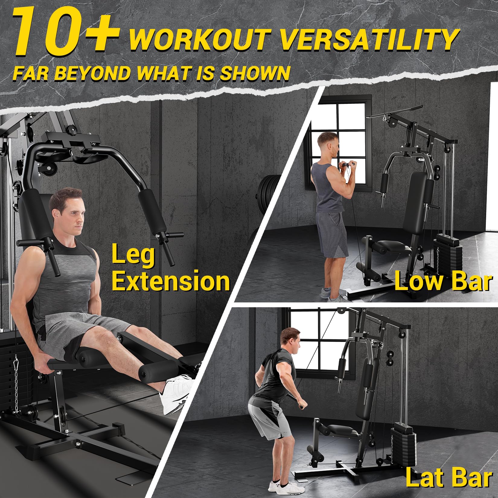 All-in-one home gym versatility for multiple exercises
