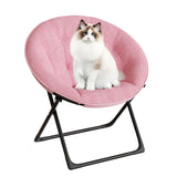 Garvee Oversized Faux Fur Saucer Chair with Gold Metal Frame for Bedroom, Dorm & Living Room, Pink, Foldable Comfy Seat for Adults - Pink