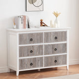 Garvee Wood Dresser for Bedroom - Modern Chest of Drawers with 6 Spacious Drawers - High-Quality Wooden Slats - Grey Finish - Suitable for Nursery, Laundry, Living Room, Hallway, Office