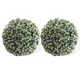 Garvee 21.6 in Artificial Topiary Balls 2PCS, White Decorative Flower Balls for Outdoor Patio Garden and Indoor Wedding Decoration - Red