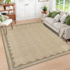 Garvee Modern Jute 8x10 Scalloped Washable Area Rugs for Living Room, Solid Rug for Bedroom Girls, Non Slip Throw Carpet with Rubber Back, Soft Dorm Nursery Scalloped 8x10 Rugs for Dining Room