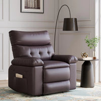 Garvee Oversized Recliner Chair - PU Leather Large Manual Recliner for Adults, Ultimate Comfort Lazy Boy with 1.5X Sponge Filling and Easy Recline Mechanism for Relaxation, Coffee