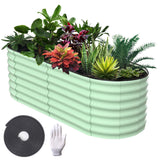 Garvee 6x3x2 ft Galvanized Raised Garden Bed Metal Planter Box for Vegetables and Flowers Green Rubber Edge - Green(Rubber Edge)
