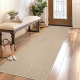 Garvee Washable Runner Rug 2x6 Tan Non-Slip Low Pile Foldable Mat for Entryway Kitchen Bathroom - Tan