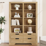 Garvee 72" Tall Book Shelf with Storage Farmhouse Floor Standing Bookcase 47.2"D x 11.8"W x 72"H Solid Color - Wood