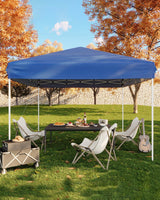 Garvee Outdoor Pop-Up Canopy Tent 10x10ft Waterproof Adjustable Height Metal Frame Portable Wheeled Bag Camping Events - Azul